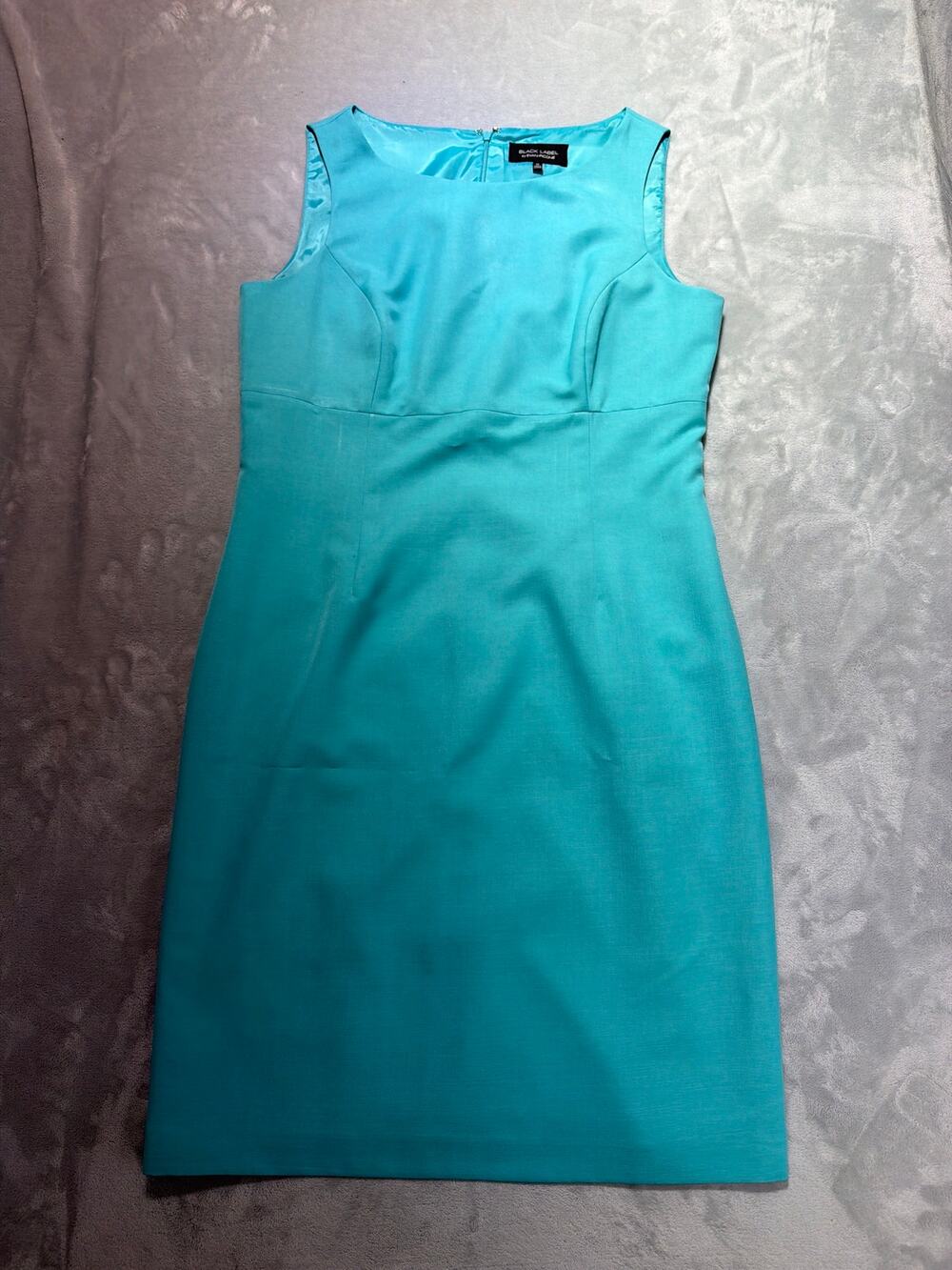 Black Label by Evan-Picone Turquoise Aqua Sleeveless Sheath Dress Size 14